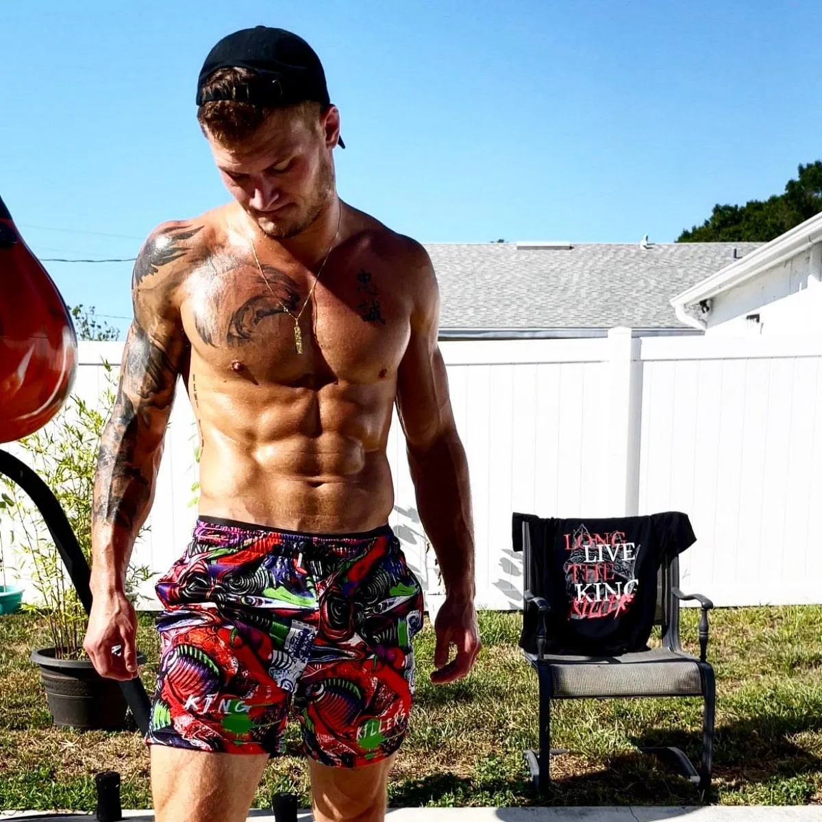 Graffiti Print Mesh Shorts