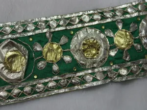 Green Designer Gota Work Embroidered Border