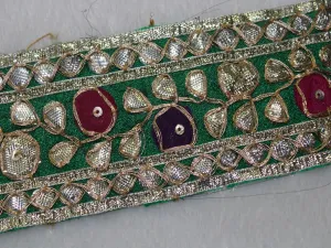 Green Fancy Gota Work Embroidered Border