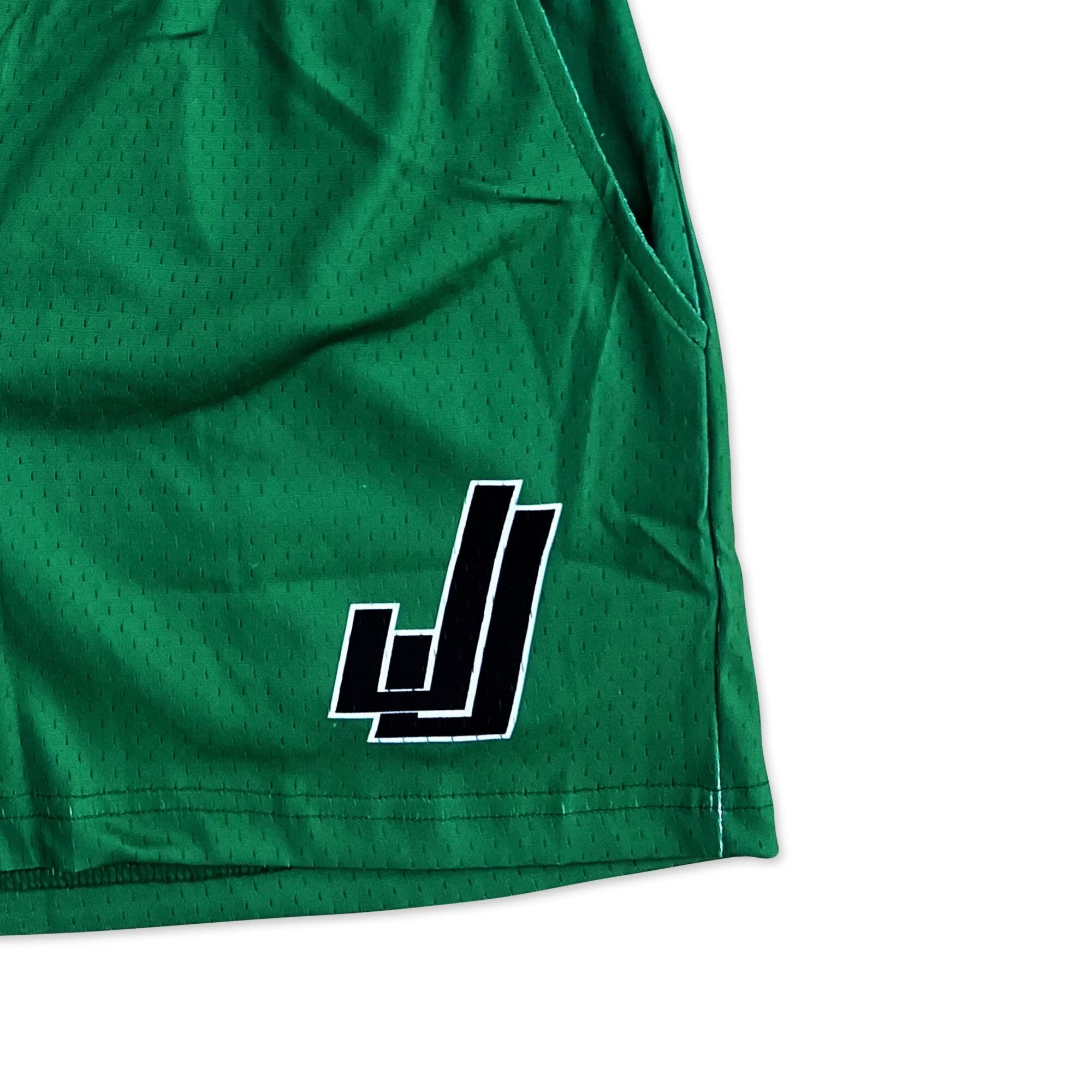 Green - Premium Mesh JJ Shorts - 5 Inch Inseam - Vintage Gym Basketball Fit
