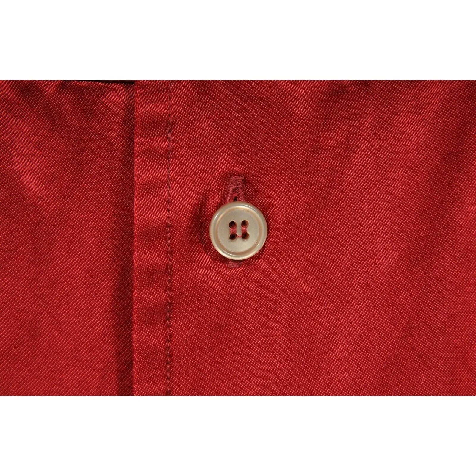 Gucci Men Button Down Shirt 52 XL Red Satin Cotton Blend Daffodils Skull Snake