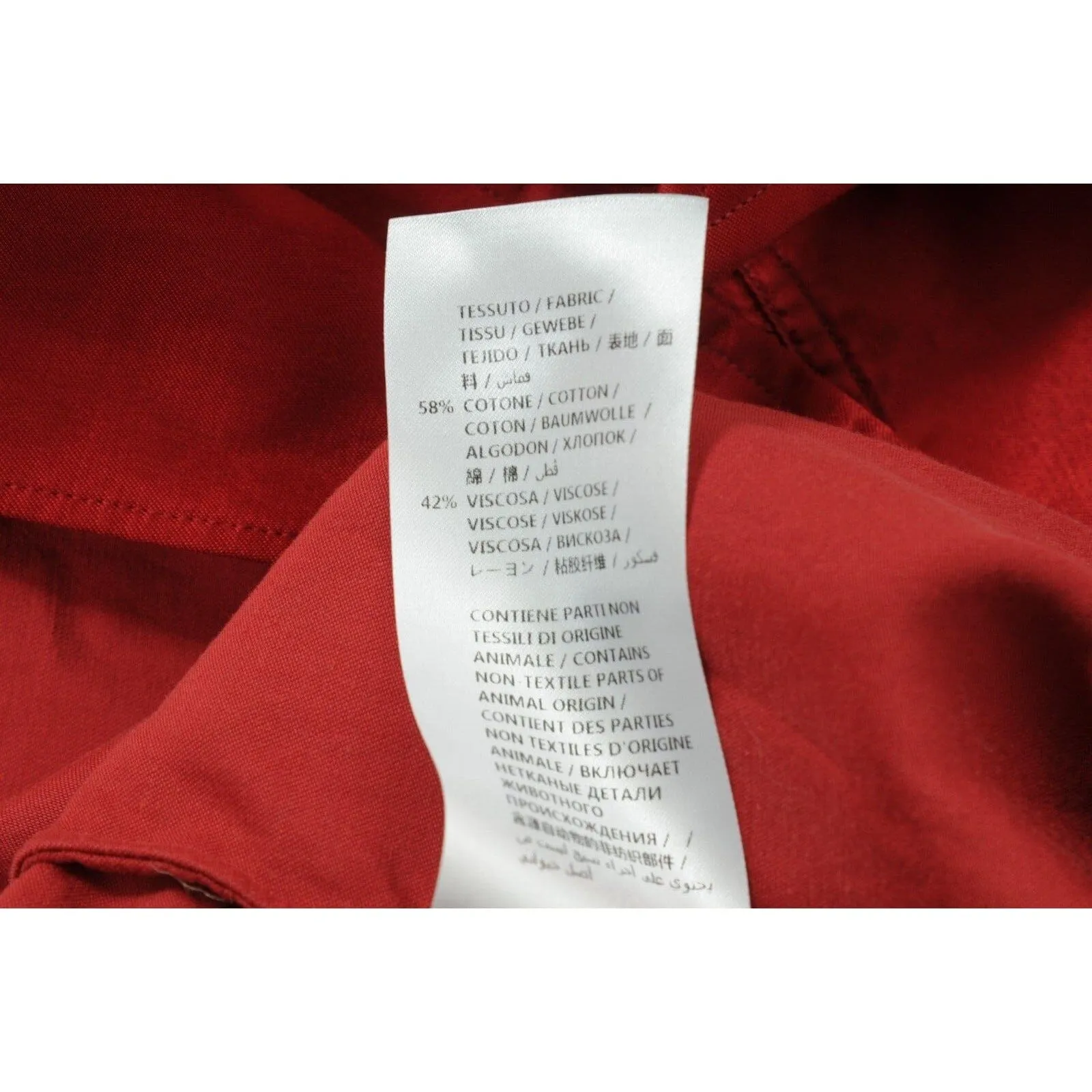 Gucci Men Button Down Shirt 52 XL Red Satin Cotton Blend Daffodils Skull Snake