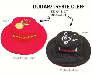 Guitar Treble Clef  Reversible Kids Hat Medium