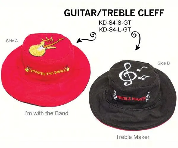 Guitar Treble Clef Reversible Kids Hat Small