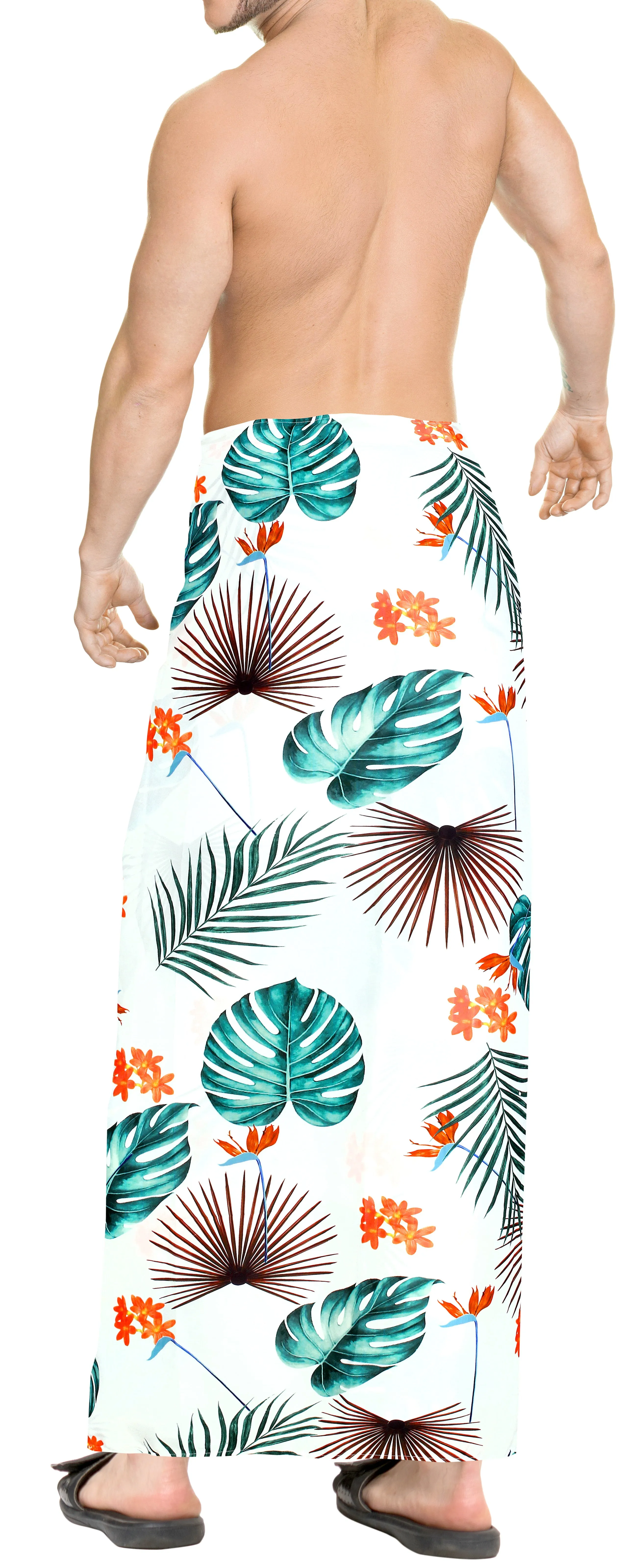 HAPPY BAY Men's Plus Size Bathing Suit Cover Up Beach Sarong 78"X42" Ocean Green Z238 911454
