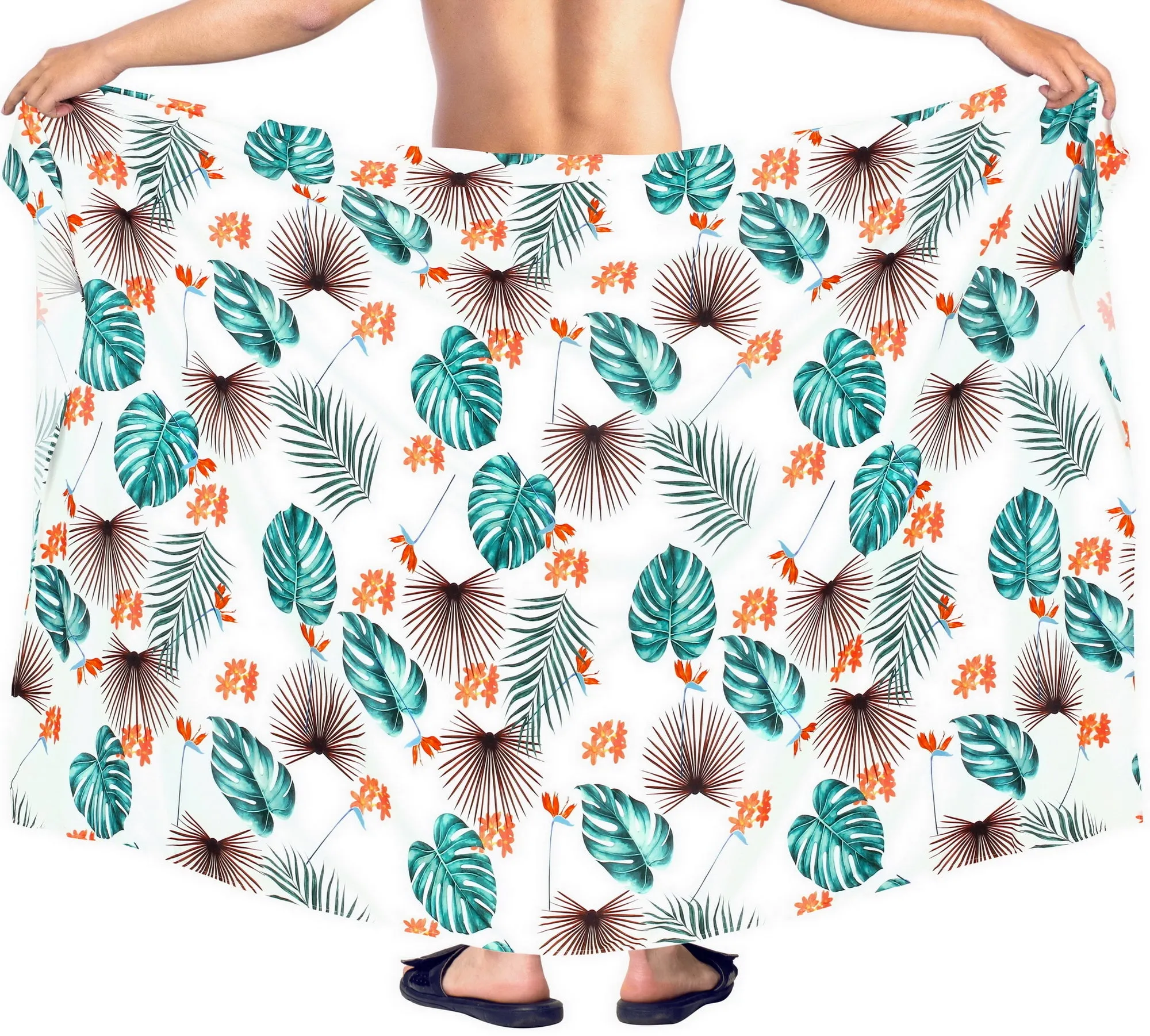 HAPPY BAY Men's Plus Size Bathing Suit Cover Up Beach Sarong 78"X42" Ocean Green Z238 911454
