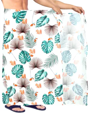 HAPPY BAY Men's Plus Size Bathing Suit Cover Up Beach Sarong 78"X42" Ocean Green Z238 911454
