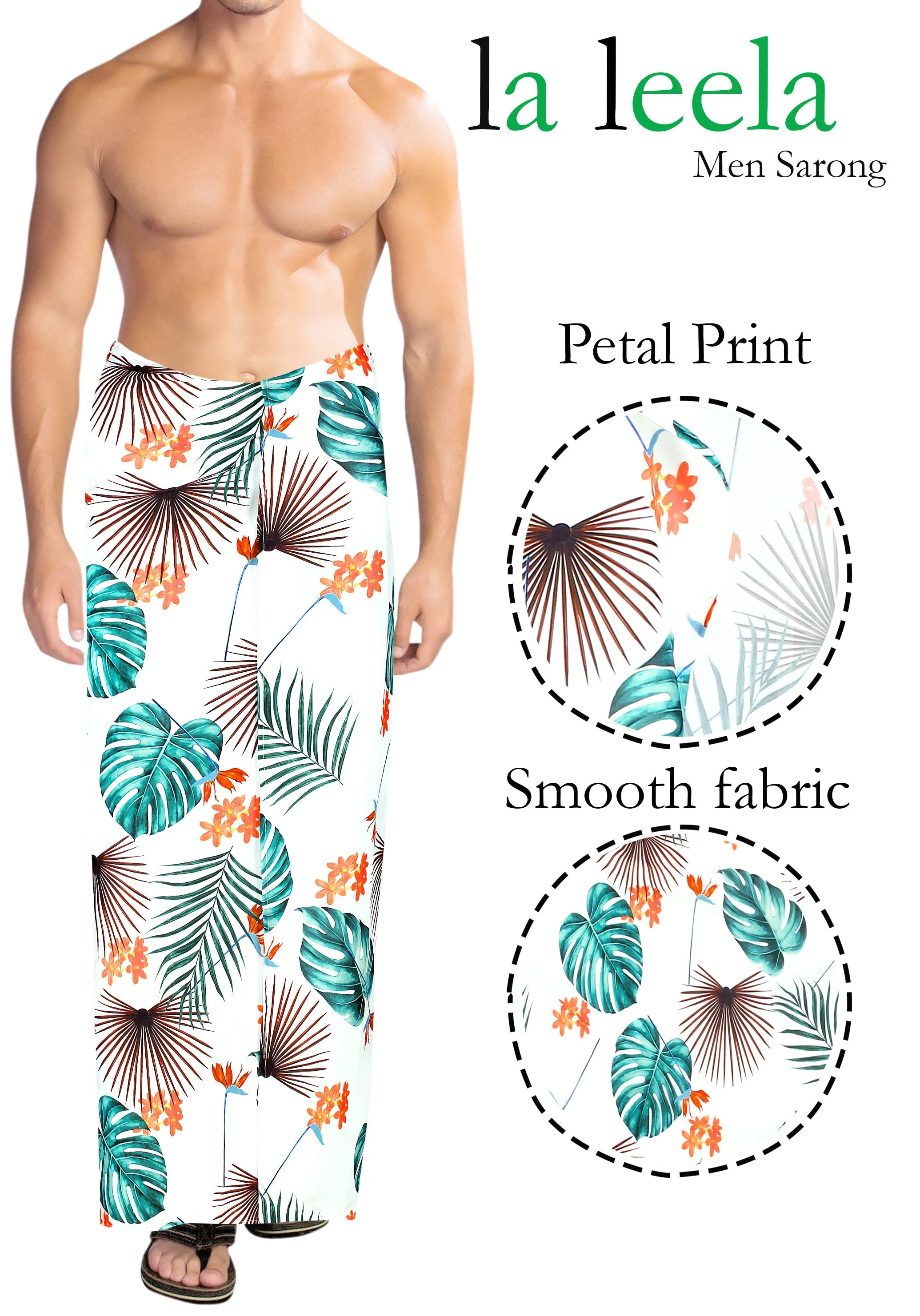 HAPPY BAY Men's Plus Size Bathing Suit Cover Up Beach Sarong 78"X42" Ocean Green Z238 911454