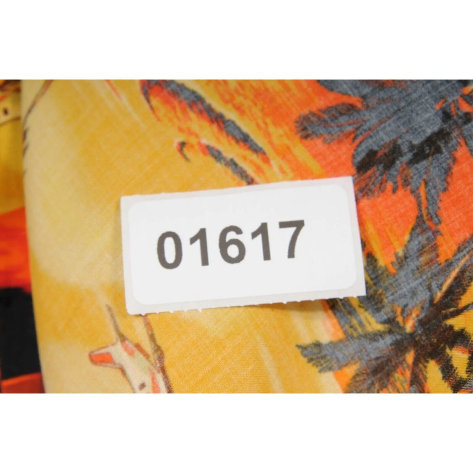 Hawaiian Print Yellow Orange Button Down Shirt
