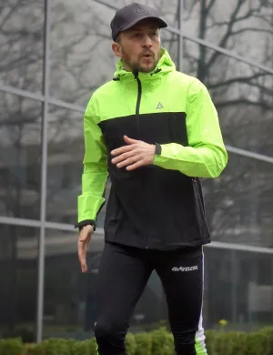 Herren Regenjacke-Fahrradjacke mit Kapuze Pro Line Schwarz-Neon Setprodukt
