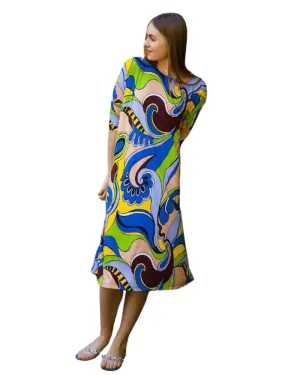 Jackie O`Loungewear Gucci Vibes Print Swim Cover Up Dress