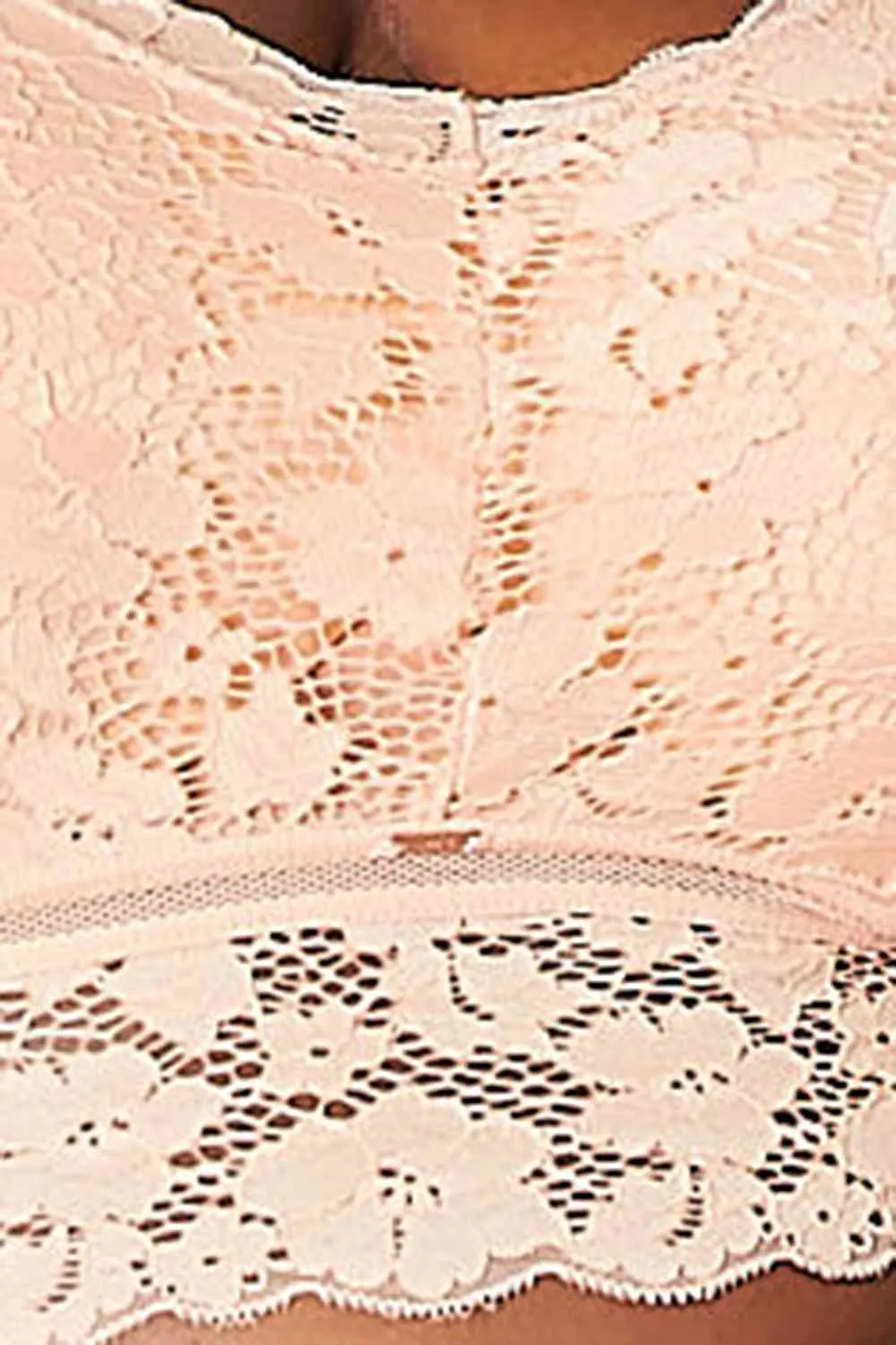 JadyK Crisscross Lace Bralette in Champagne