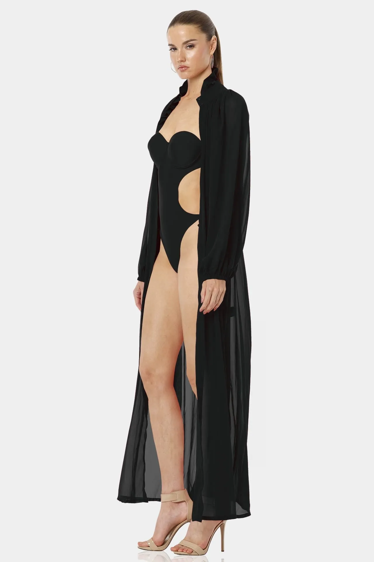 Kamini Black Open Back Swimsuit