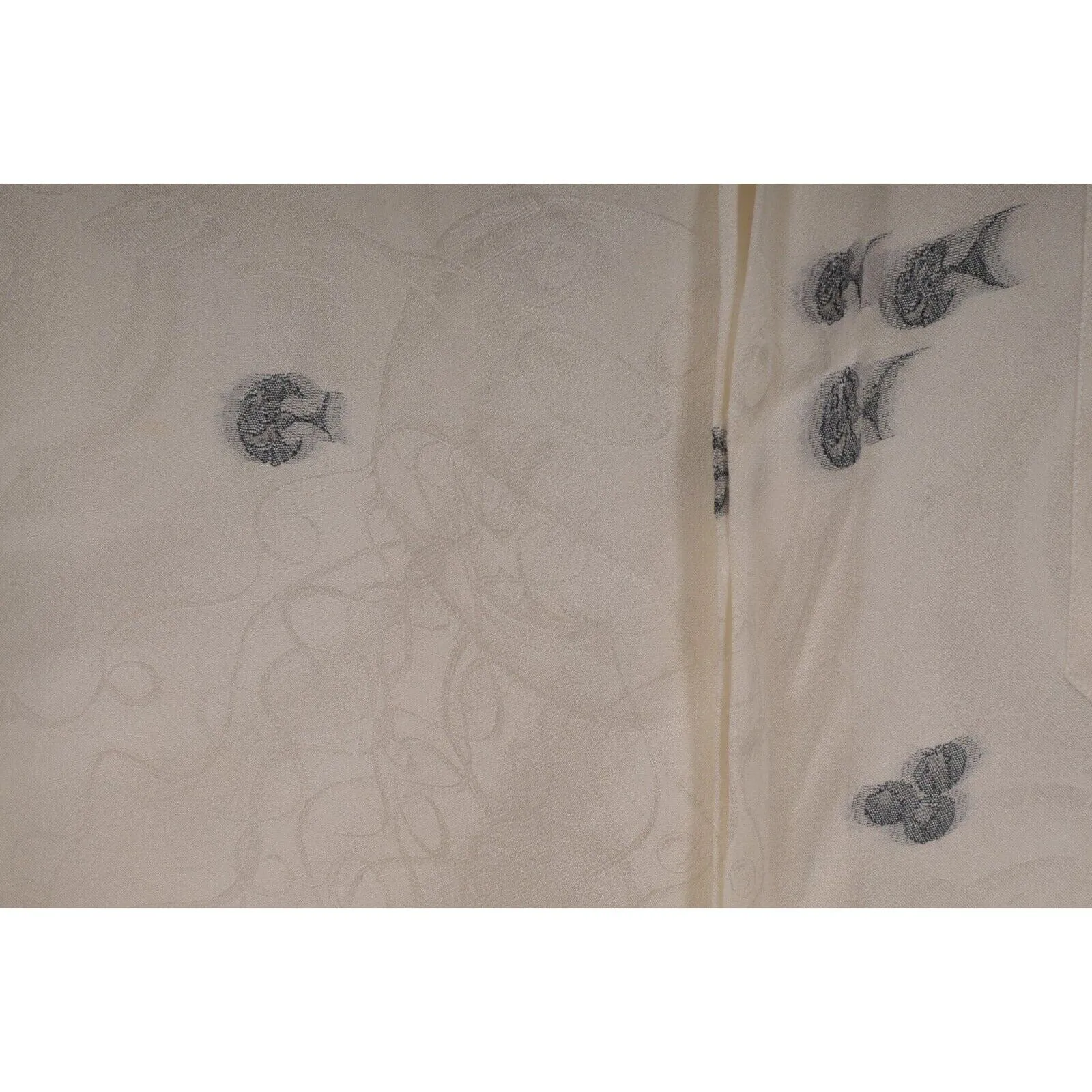Kenny Scharf Mens Button Down Shirt IT 43 Silk Blend White Oblique Bowling
