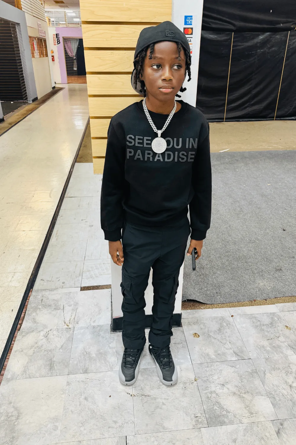 Kids Stacked Ventura Cargo Pants (Black)