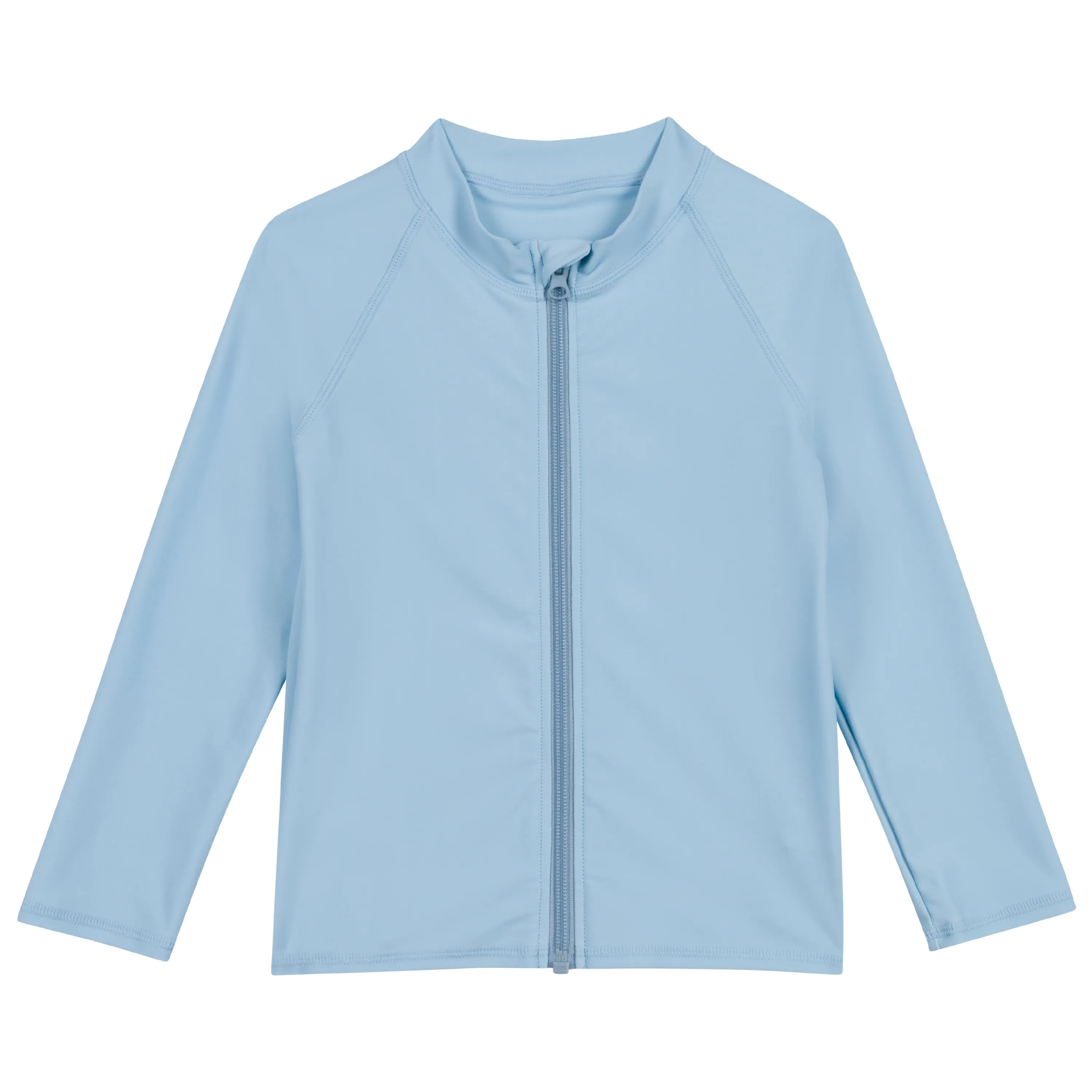 Kids UPF 50  Long Sleeve Zipper Rash Guard Swim Shirt | "Dream Blue"
