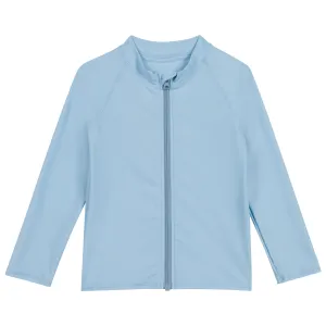 Kids UPF 50  Long Sleeve Zipper Rash Guard Swim Shirt | "Dream Blue"