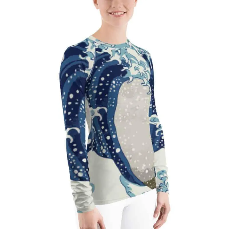 Killer Bee Gi Great Wave Wood Cut BJJ Rash Guard