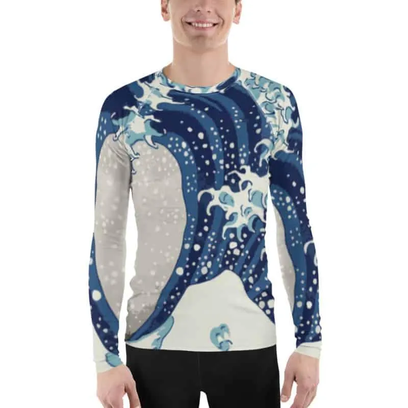 Killer Bee Gi Great Wave Wood Cut BJJ Rash Guard