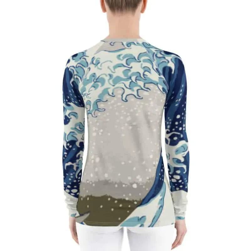 Killer Bee Gi Great Wave Wood Cut BJJ Rash Guard