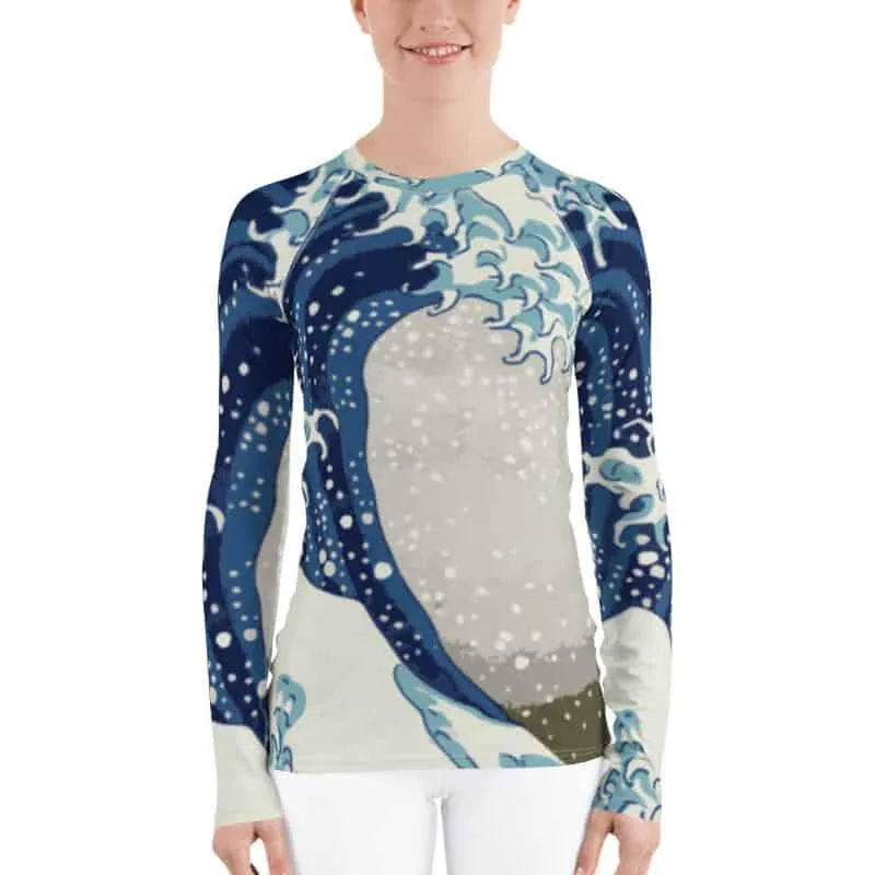 Killer Bee Gi Great Wave Wood Cut BJJ Rash Guard