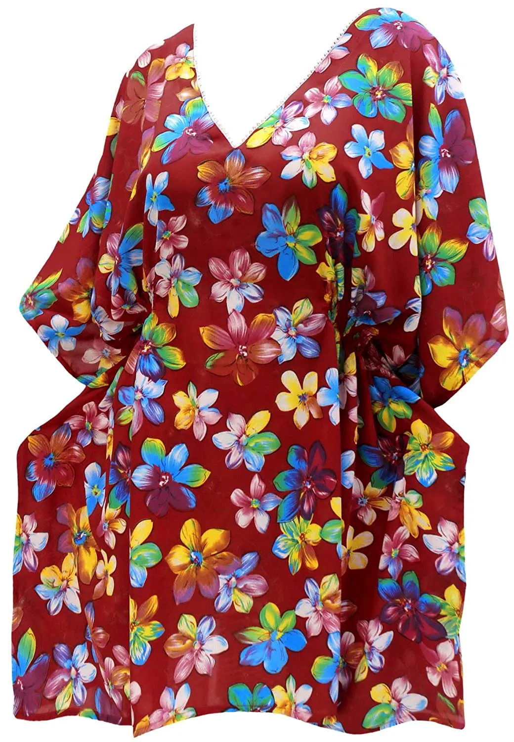 LA LEELA Bikini Swim Beach wear Swimsuit Cover up Women Kimono Dress Printed