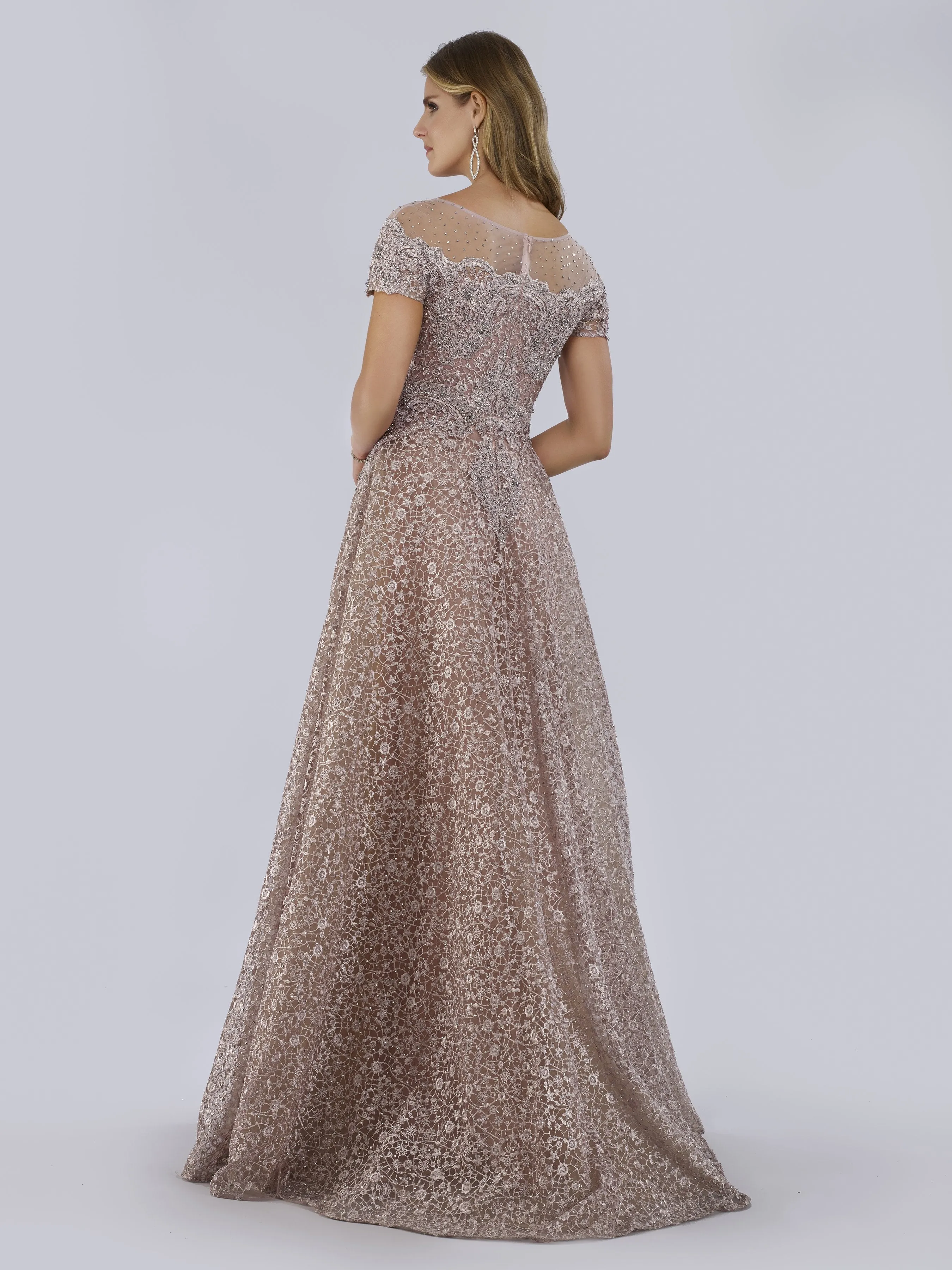 Lara 29765 - Sheer Off Shoulder Ball Gown