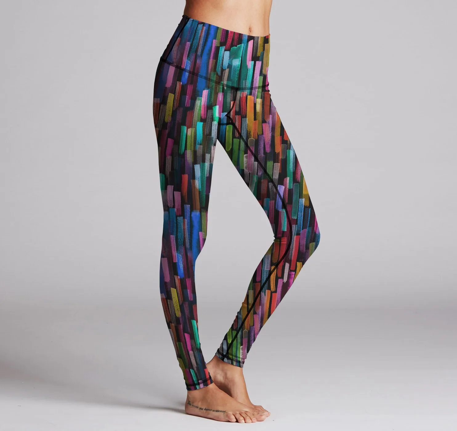 Leggings (Hi Waist), Brushstrokes
