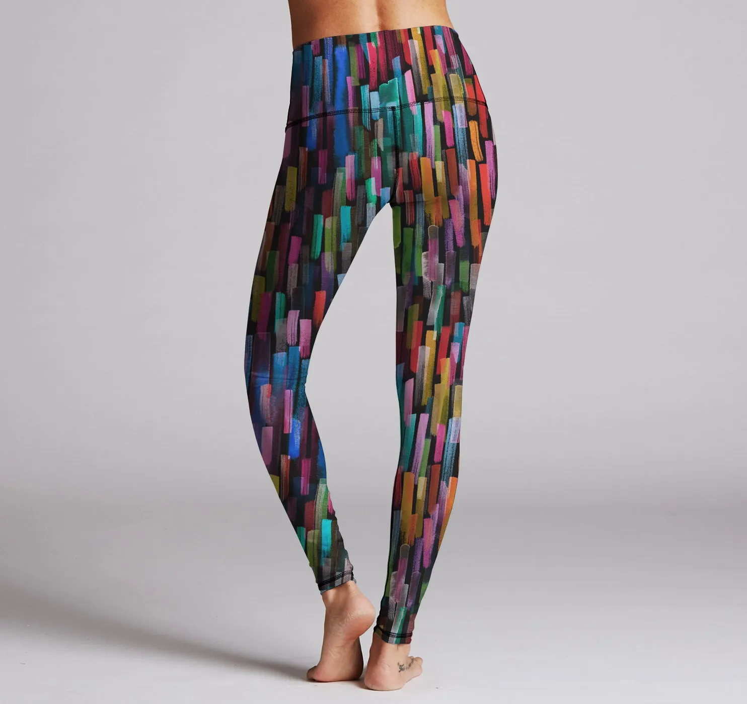 Leggings (Hi Waist), Brushstrokes