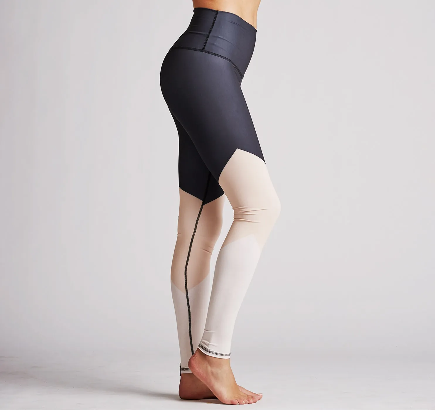 Leggings (Hi-Waist), Colorblock Nude