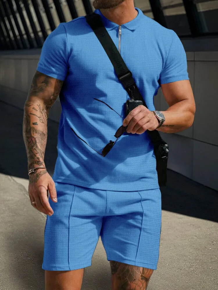Leisure Waffle Polo Shirt Set