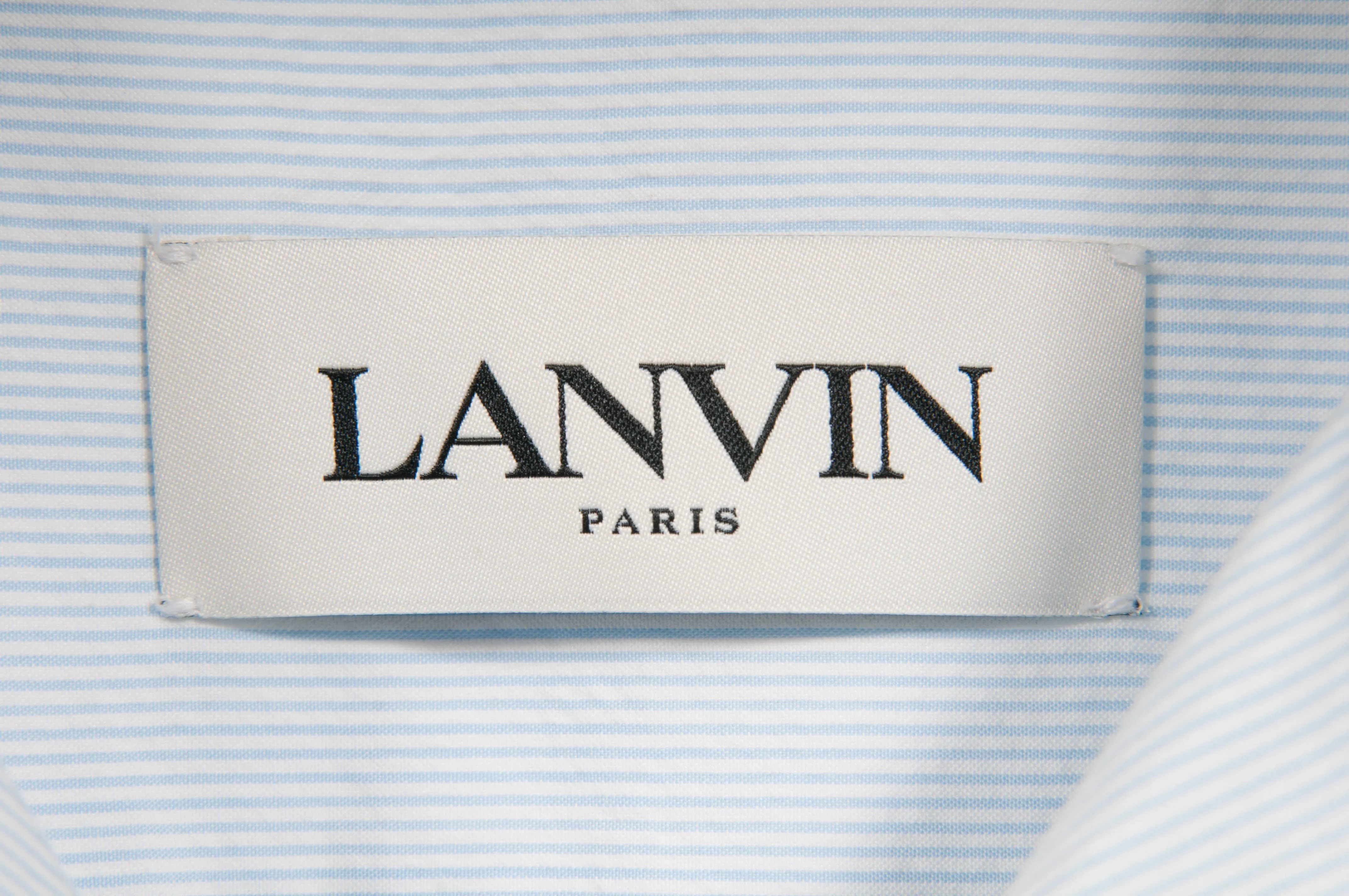 Light Blue Bowling Shirt In Seersucker With Lanvin Insert