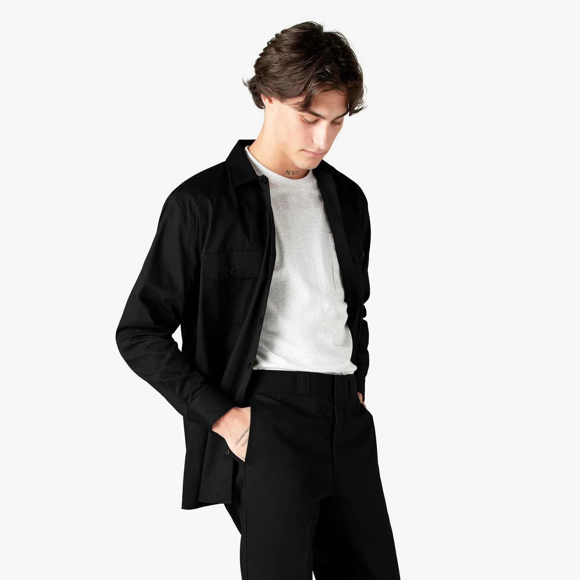 Long Sleeve Work Shirt, Black