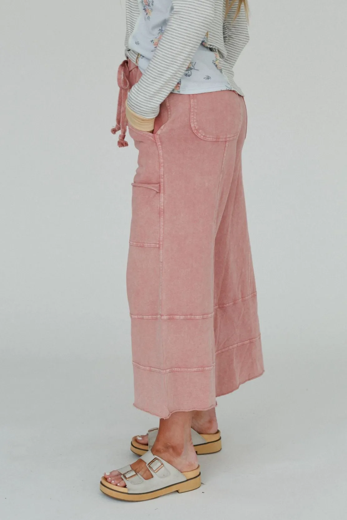 Lucky One Wide Leg Pant - Mauve