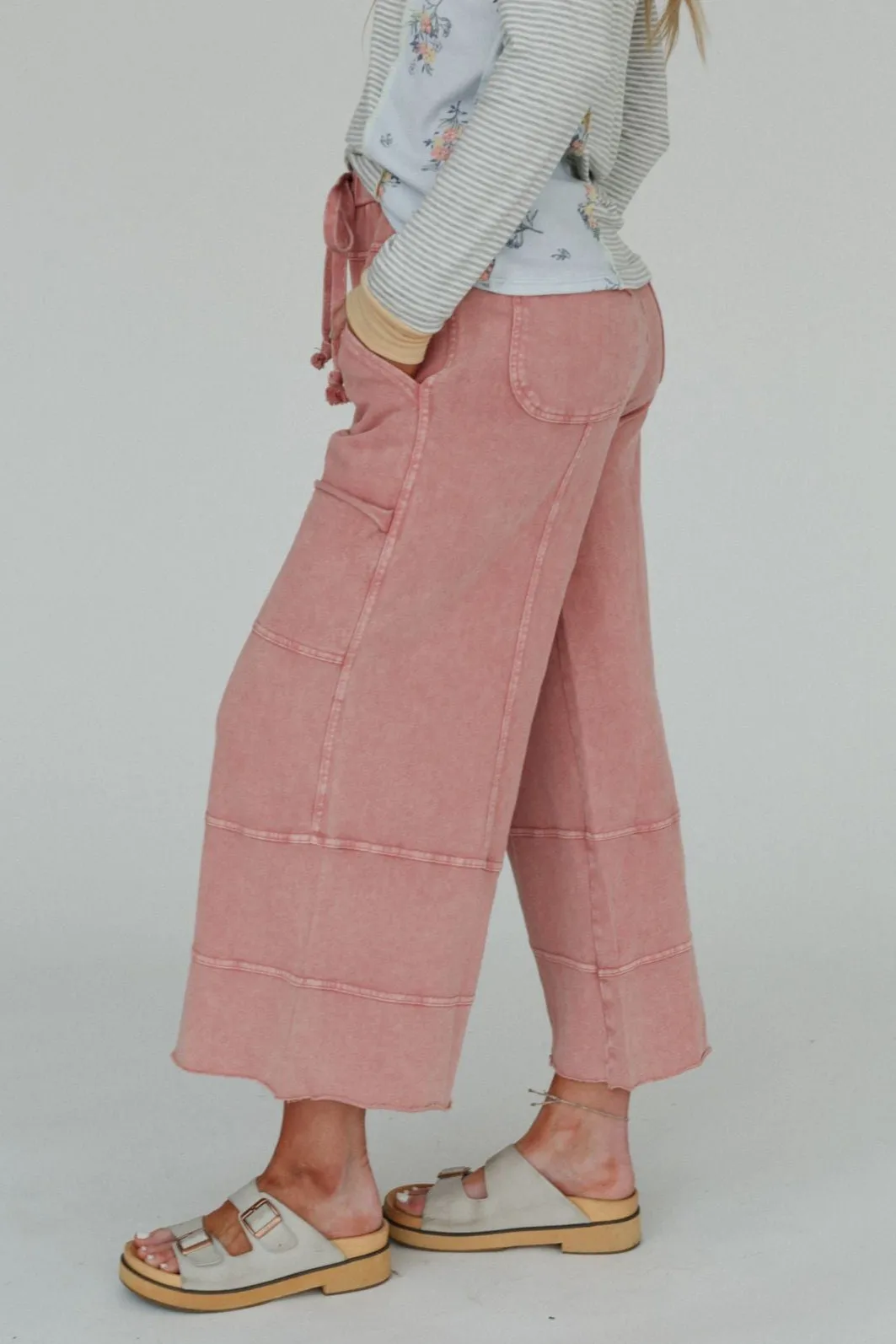 Lucky One Wide Leg Pant - Mauve