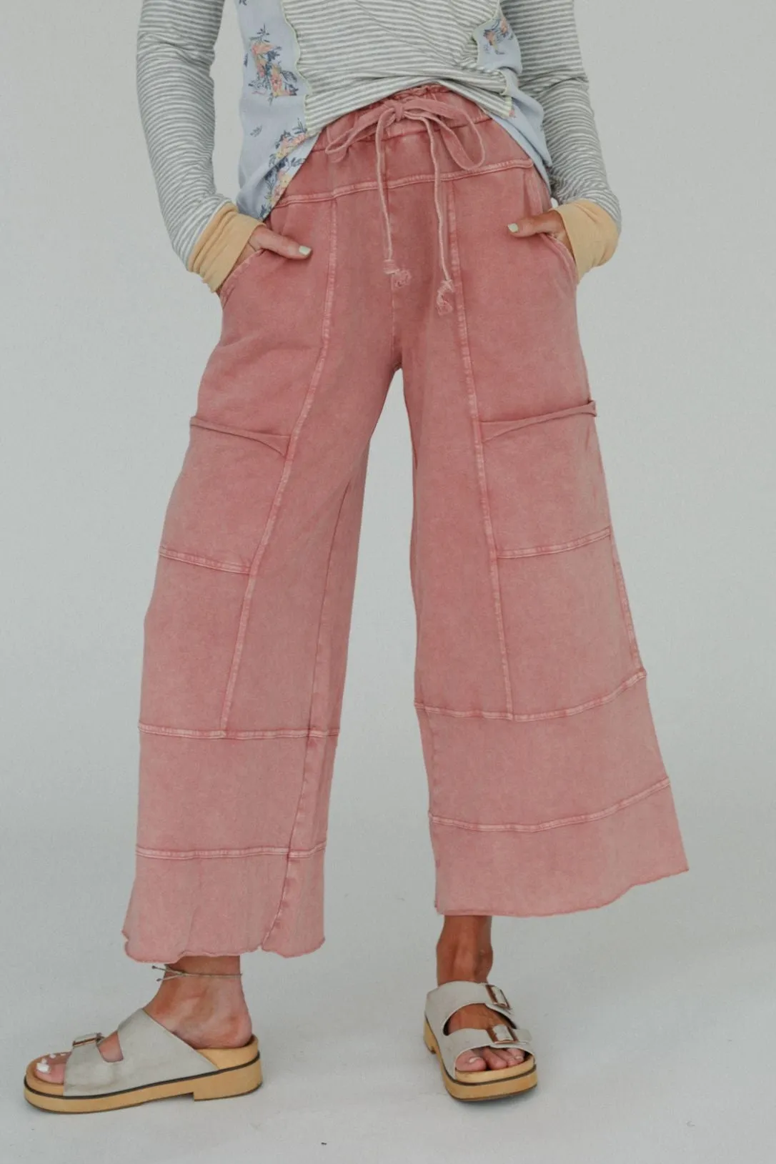 Lucky One Wide Leg Pant - Mauve