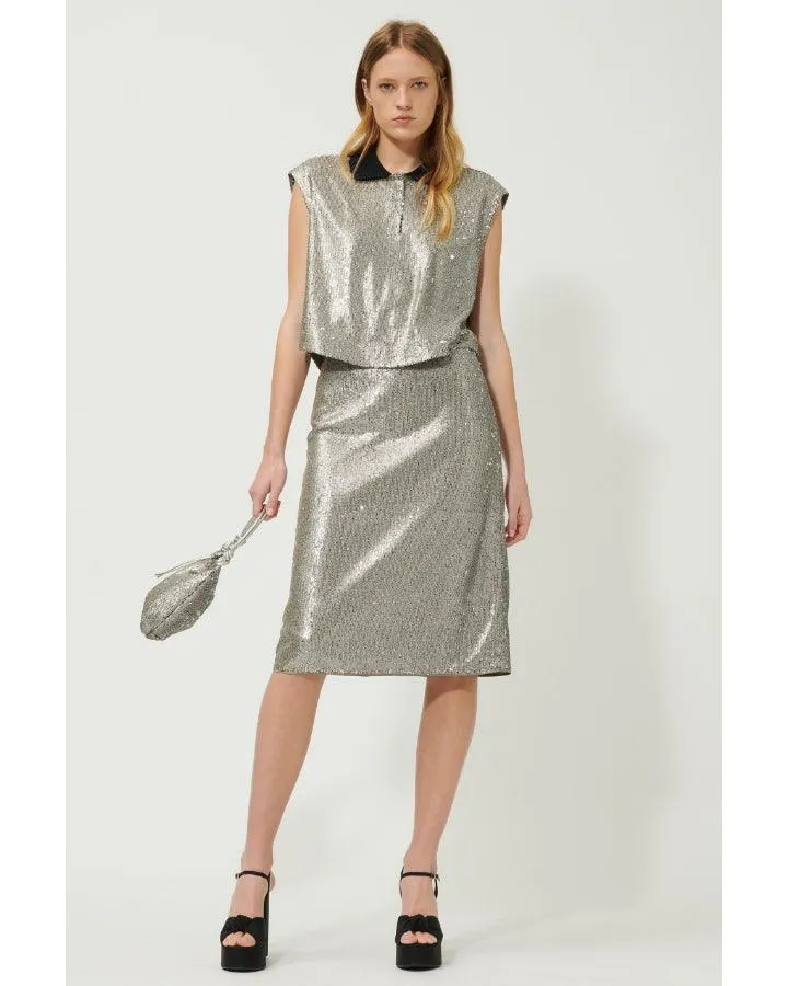 Luisa Cerano Sequin Polo Top