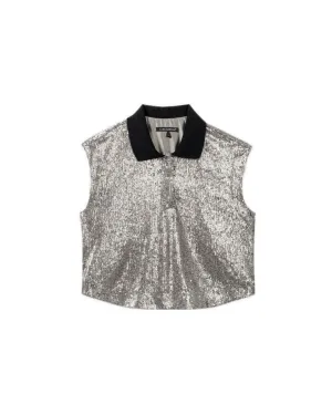 Luisa Cerano Sequin Polo Top