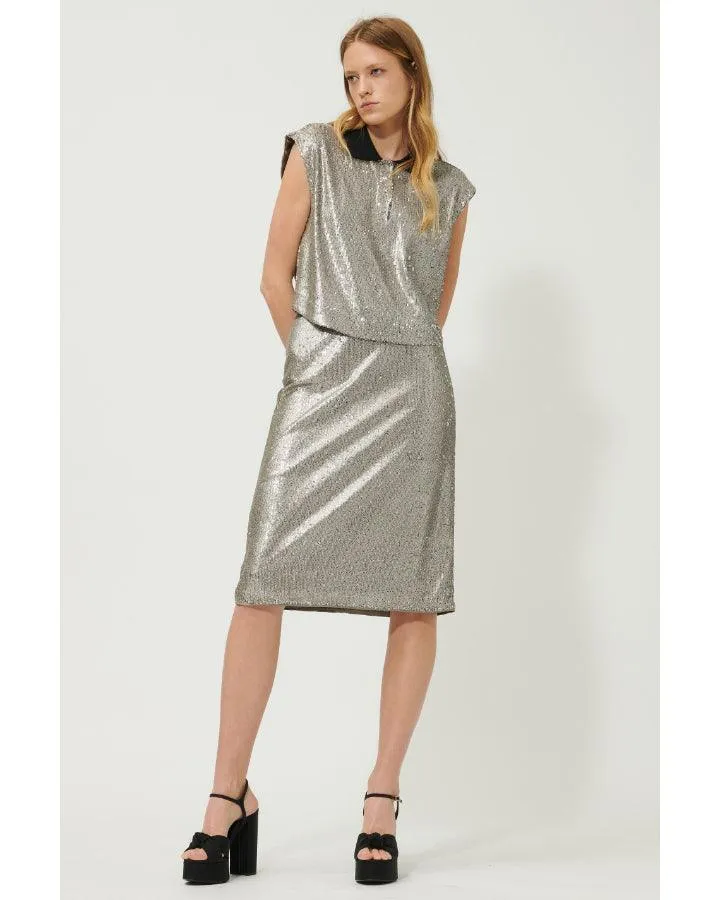 Luisa Cerano Sequin Polo Top