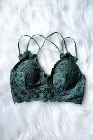 Luxe Lace Bralette (Teal Green)