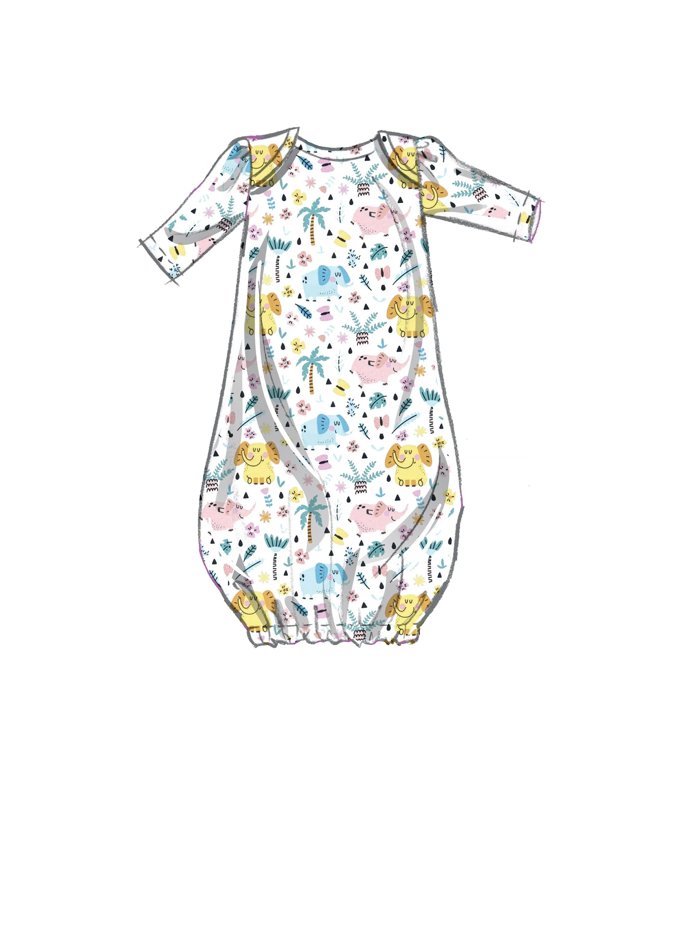 McCall's Sewing Pattern 8265 Infants' Gown, Top, Pants, Headband and Hat