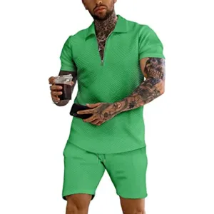 Men 2 Piece Shorts Outfits Short Sleeve Polo Shirt and Shorts Sets Summer Outfits for Men Tracksuit Set for Men S-XXL