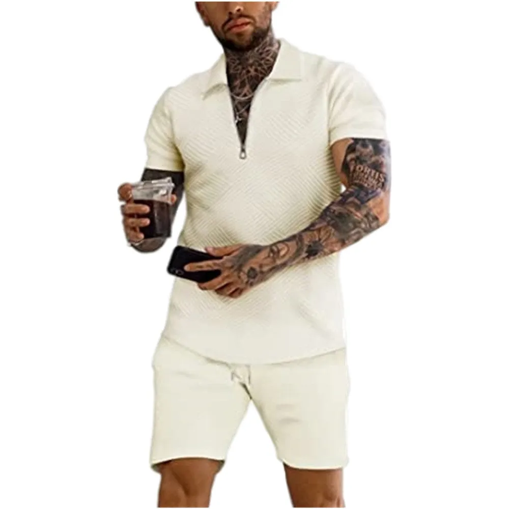 Men 2 Piece Shorts Outfits Short Sleeve Polo Shirt and Shorts Sets Summer Outfits for Men Tracksuit Set for Men S-XXL