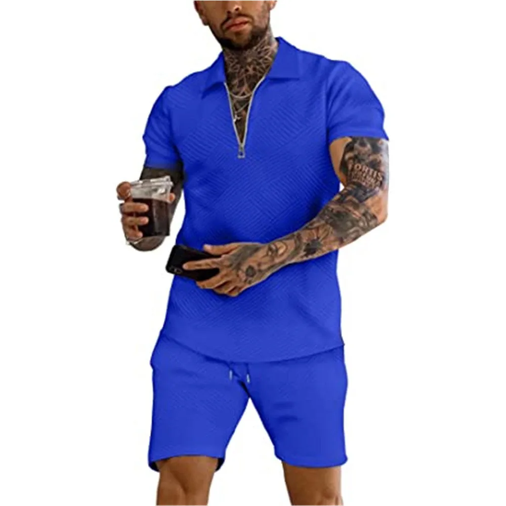 Men 2 Piece Shorts Outfits Short Sleeve Polo Shirt and Shorts Sets Summer Outfits for Men Tracksuit Set for Men S-XXL