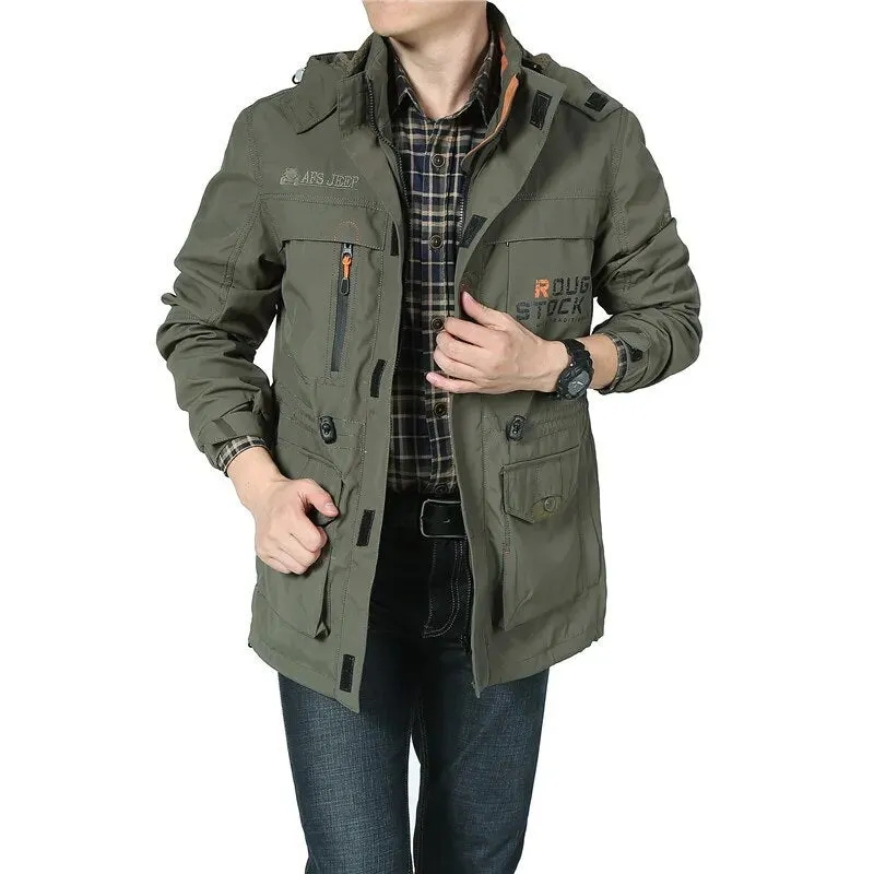 Men Waterproof Jackets Outdoor Windbreaker Autumn Winter Climbing Camping Jackets Hiking Field coat Military Army Jacket