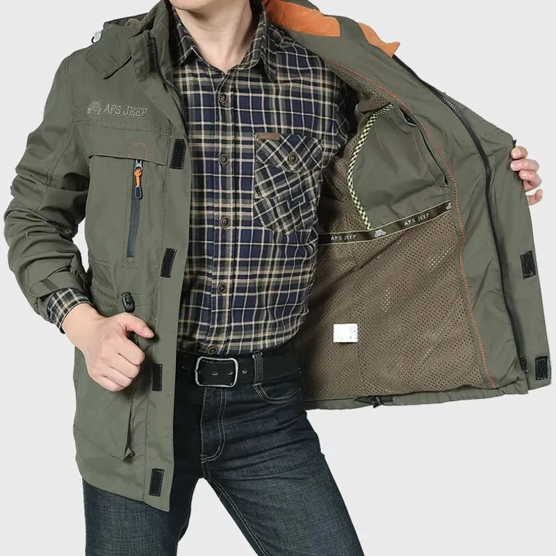 Men Waterproof Jackets Outdoor Windbreaker Autumn Winter Climbing Camping Jackets Hiking Field coat Military Army Jacket