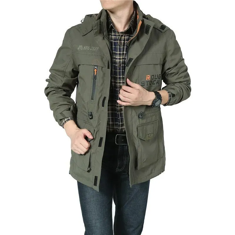 Men Waterproof Jackets Outdoor Windbreaker Autumn Winter Climbing Camping Jackets Hiking Field coat Military Army Jacket