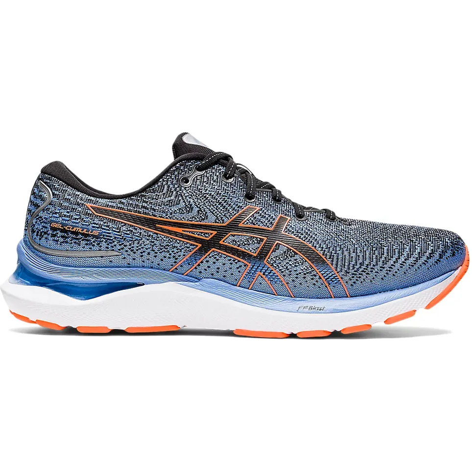 Men's Asics GEL-Cumulus 24, Black/Shocking Orange, 15 D Medium