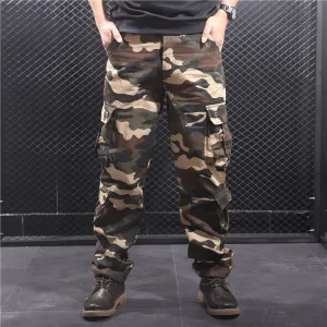 Mens Cargo Pants Casual Military Camouflage Army Clothing Plus Size Loose Multi-pocket Overalls Joggers Hip Hop Homme Trousers