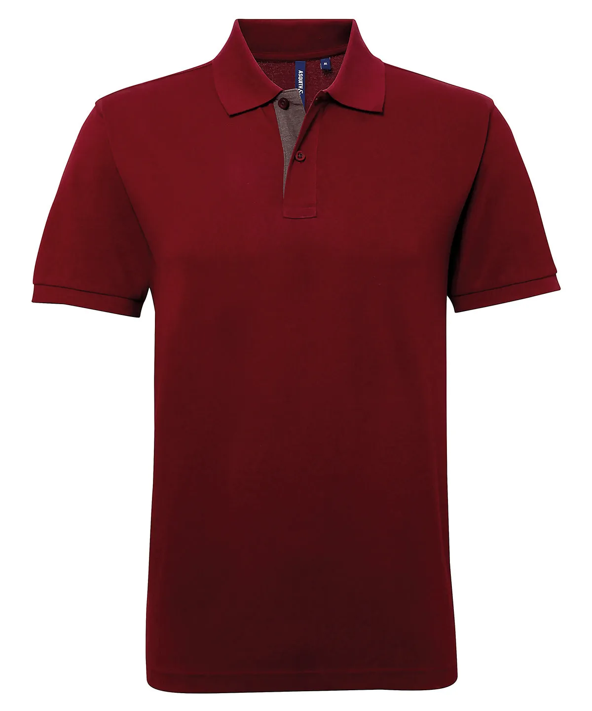 Mens classic fit contrast polo | Burgundy/Charcoal